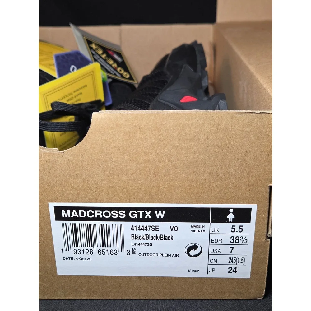 Salomon‎ Madcross GTX W Womens Trail Running Shoes Black Gore-Tex 414447 Size 7